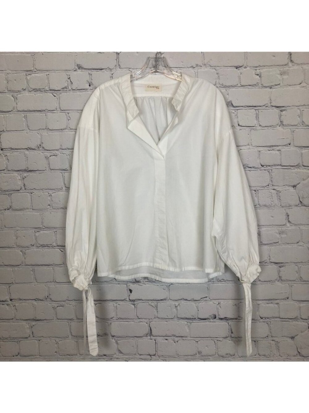 Cotelac Acote Cotton Poplin Popover Size 0 Small White Oversized